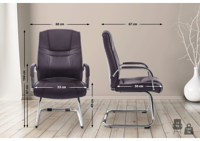 Chaise visiteur Attila marron