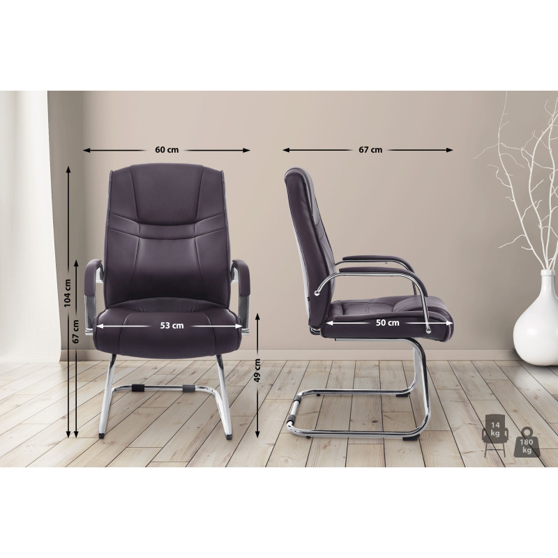 Chaise visiteur Attila marron