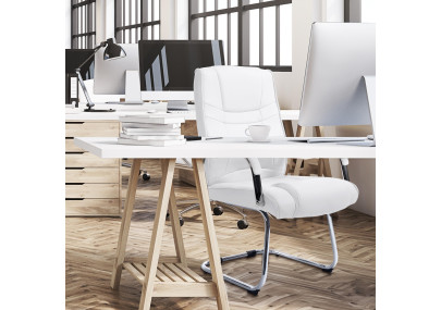 Chaise visiteur Attila blanche