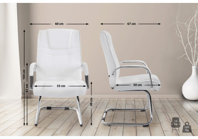 Chaise visiteur Attila blanche