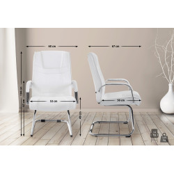 Chaise visiteur Attila blanche