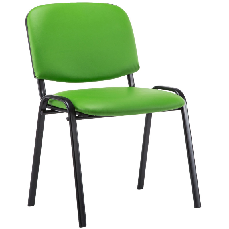 Chaise visiteur Ken en cuir artificiel vert