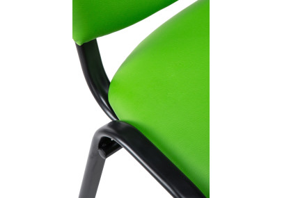 Chaise visiteur Ken en cuir artificiel vert