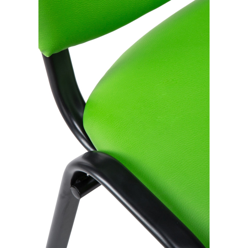 Chaise visiteur Ken en cuir artificiel vert