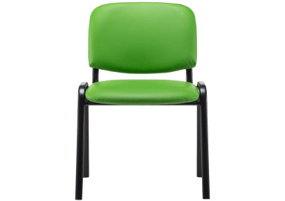 Chaise visiteur Ken en cuir artificiel vert