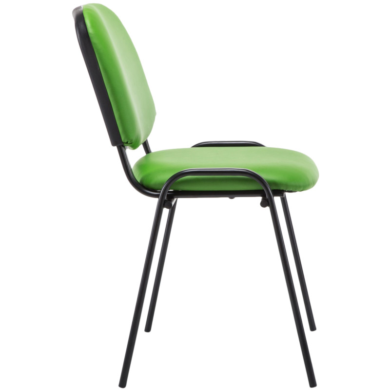 Chaise visiteur Ken en cuir artificiel vert