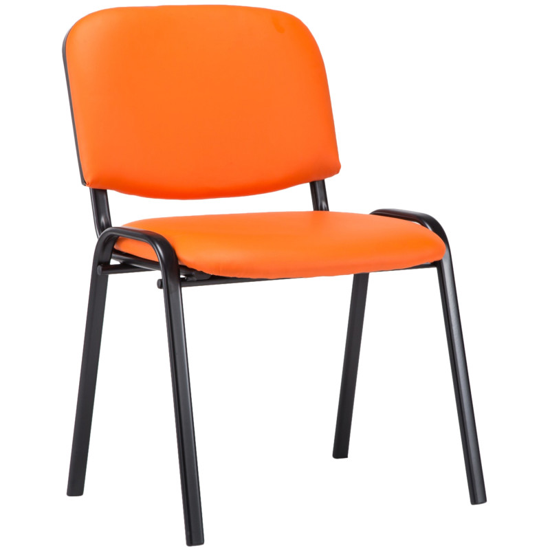 Chaise visiteur Ken en cuir artificiel orange