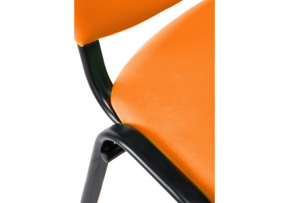Chaise visiteur Ken en cuir artificiel orange