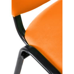 Chaise visiteur Ken en cuir artificiel orange