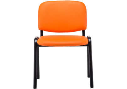 Chaise visiteur Ken en cuir artificiel orange