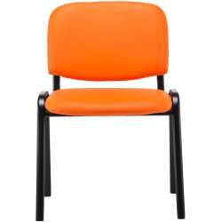 Chaise visiteur Ken en cuir artificiel orange