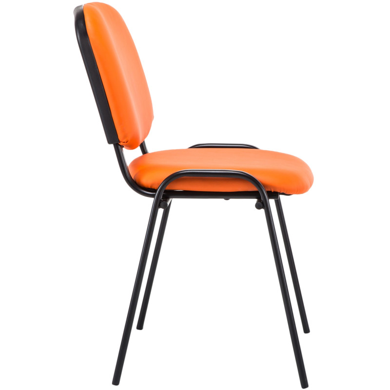 Chaise visiteur Ken en cuir artificiel orange