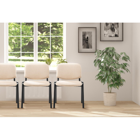 Chaise visiteur Ken tissu crème