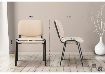 Chaise visiteur Ken tissu crème