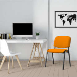 Chaise visiteur Ken en tissu orange