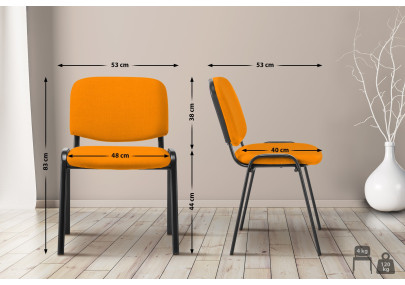 Chaise visiteur Ken en tissu orange