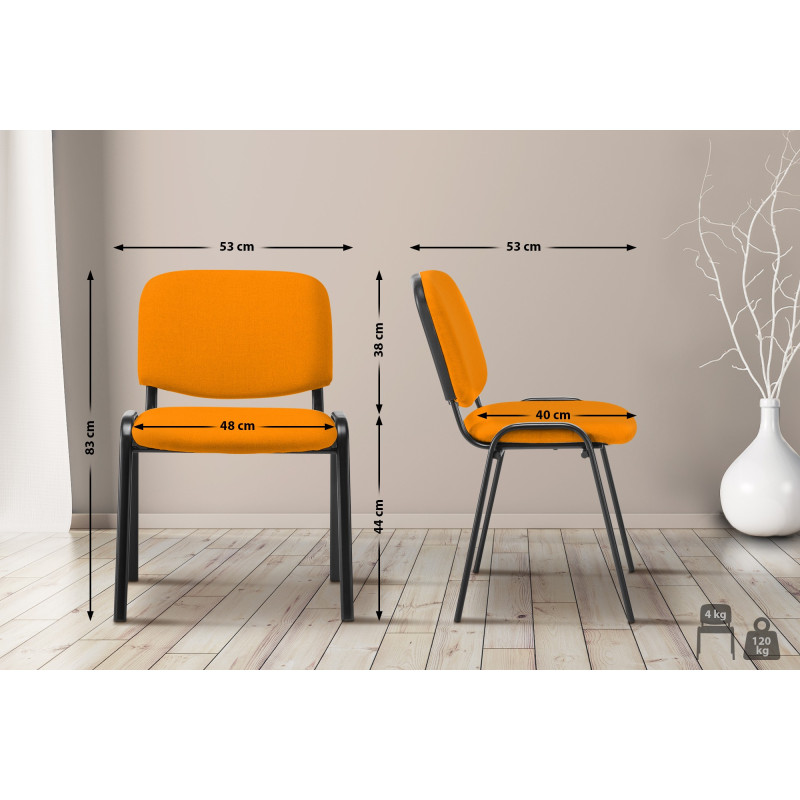 Chaise visiteur Ken en tissu orange