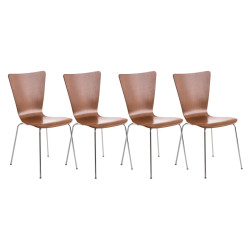 Ensemble de 4 chaises visiteurs Aaron marron