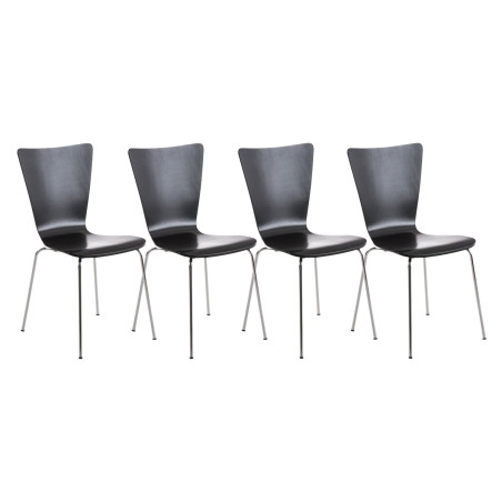 Lot de 4 chaises visiteurs Aaron en noir