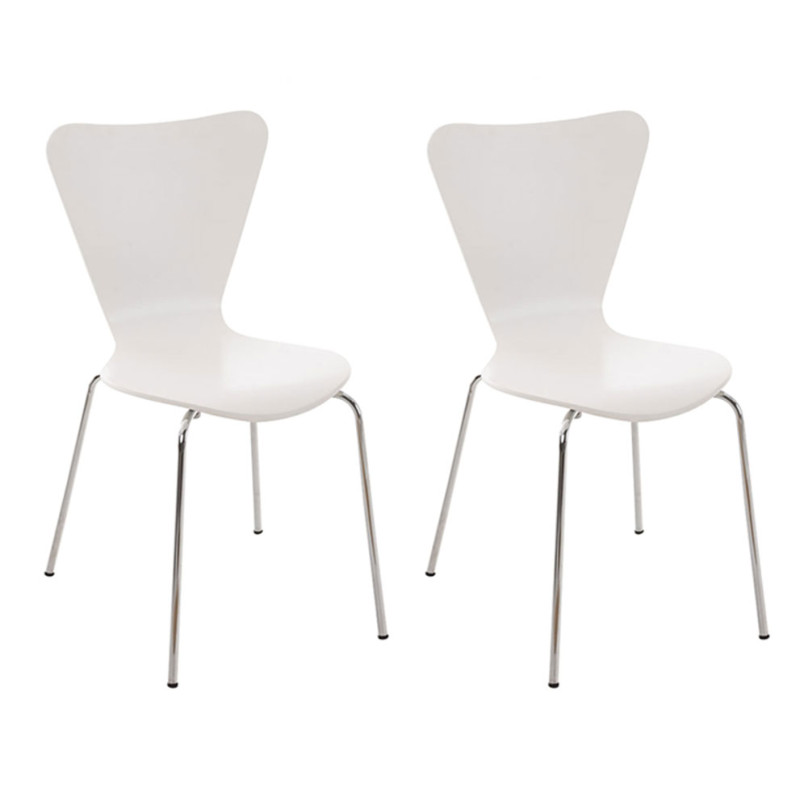 Lot de 2 chaises visiteurs Calisto blanc