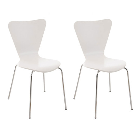 Lot de 2 chaises visiteurs Calisto blanc