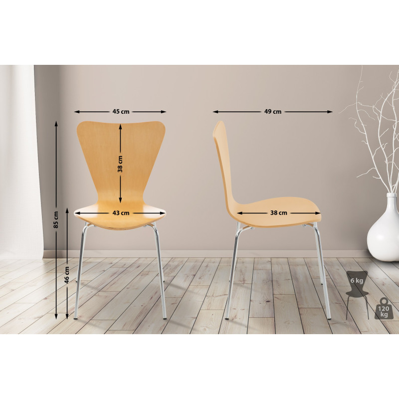 Lot de 2 chaises visiteurs Calisto natura