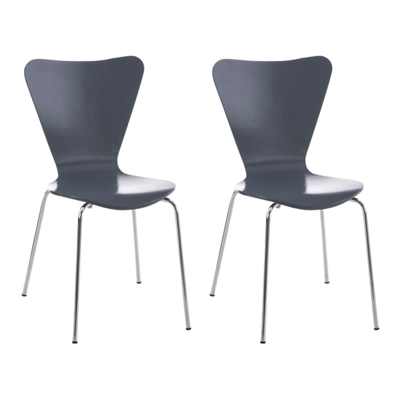Lot de 2 chaises visiteurs Calisto gris