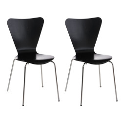 Lot de 2 chaises visiteurs Calisto noir