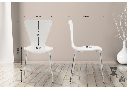 Lot de 4 chaises visiteurs Calisto en blanc