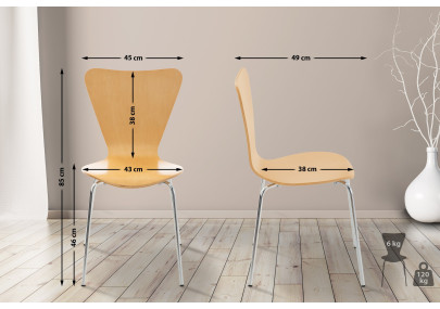 Lot de 4 chaises visiteurs Calisto natura