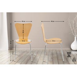Lot de 4 chaises visiteurs Calisto natura