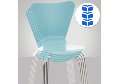 Lot de 4 chaises visiteurs Calisto bleu clair