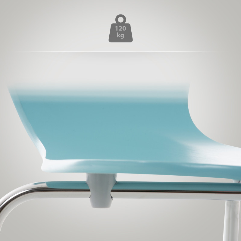 Lot de 4 chaises visiteurs Calisto bleu clair