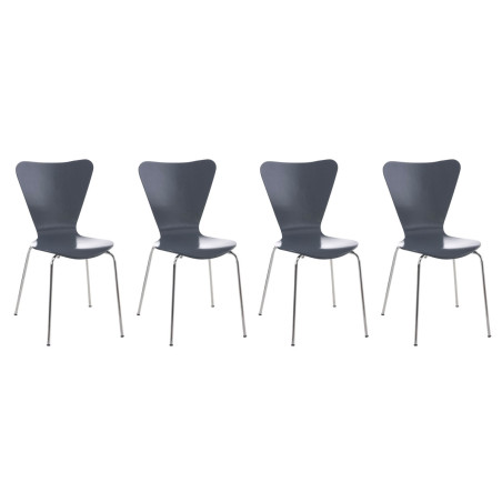 Lot de 4 chaises visiteurs Calisto gris