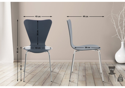 Lot de 4 chaises visiteurs Calisto gris