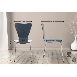 Lot de 4 chaises visiteurs Calisto gris