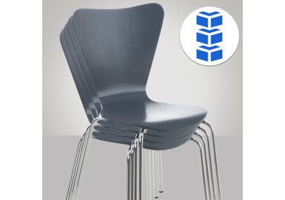 Lot de 4 chaises visiteurs Calisto gris