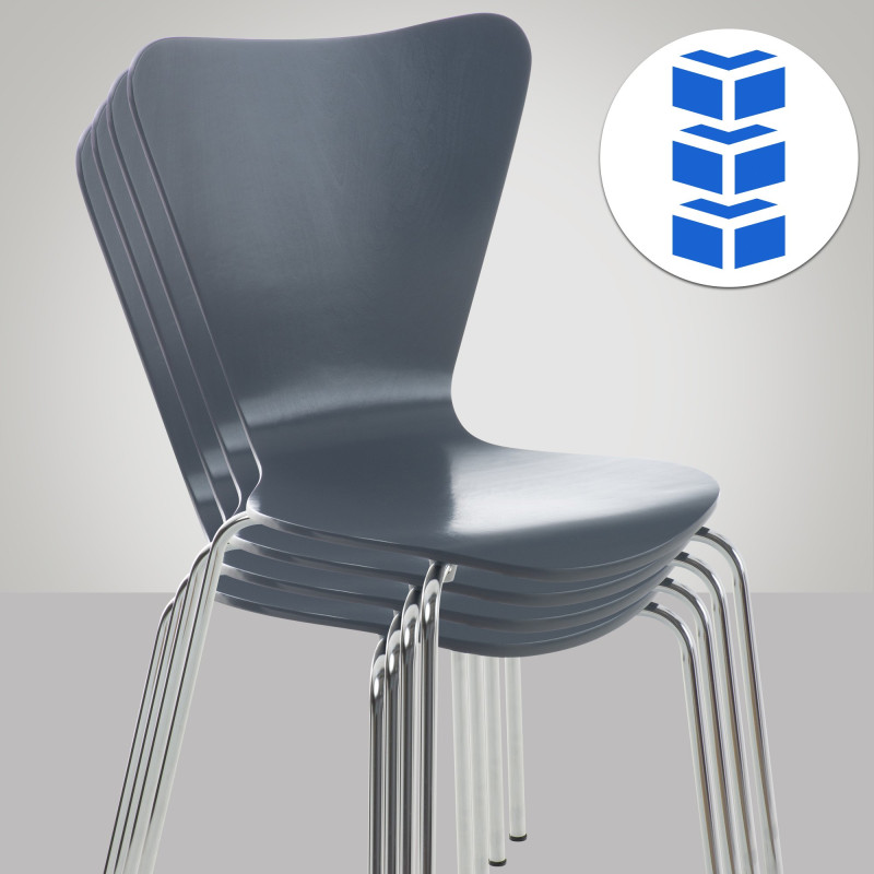 Lot de 4 chaises visiteurs Calisto gris