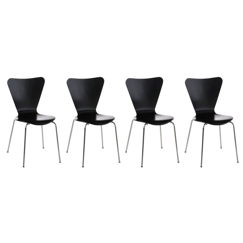 Lot de 4 chaises visiteurs Calisto noir