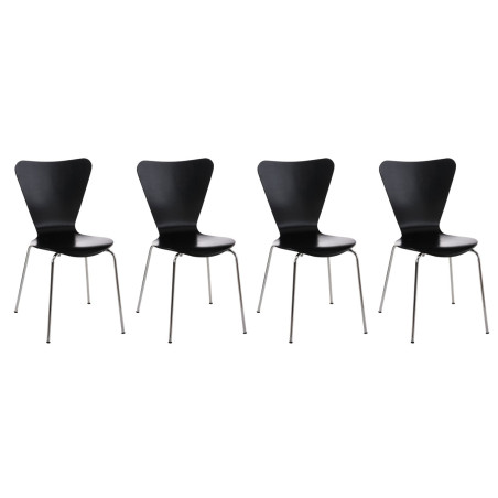 Lot de 4 chaises visiteurs Calisto noir