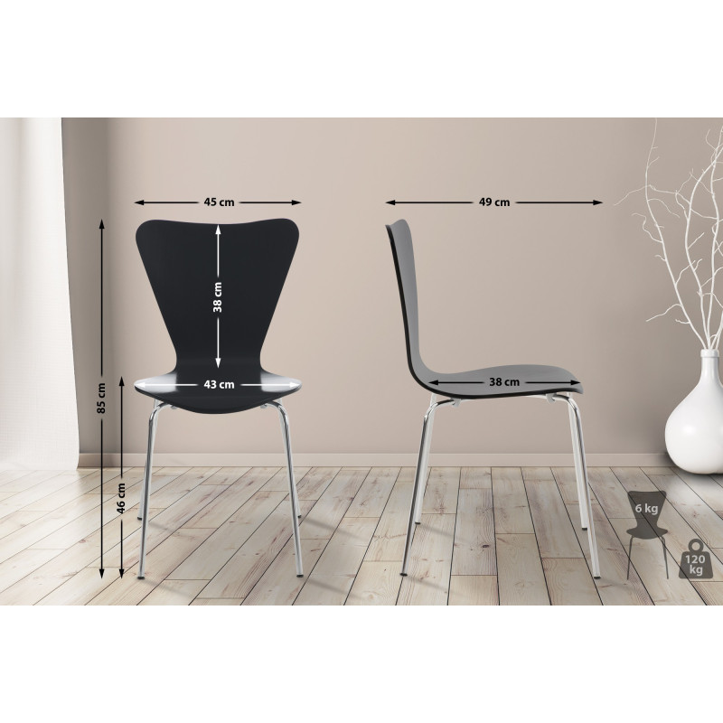 Lot de 4 chaises visiteurs Calisto noir