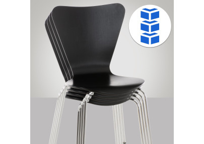 Lot de 4 chaises visiteurs Calisto noir