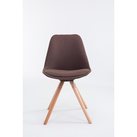 Chaise visiteur Toulouse tissu Natura ronde marron