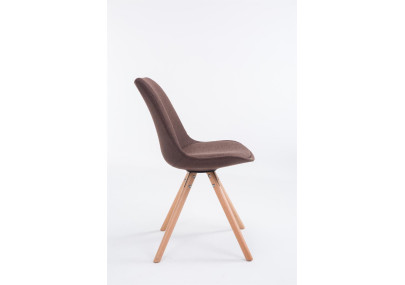 Chaise visiteur Toulouse tissu Natura ronde marron