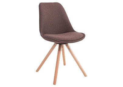Chaise visiteur Toulouse tissu Natura ronde marron