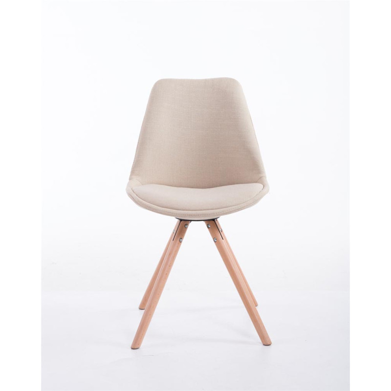 Chaise visiteur Toulouse tissu Natura ronde crème