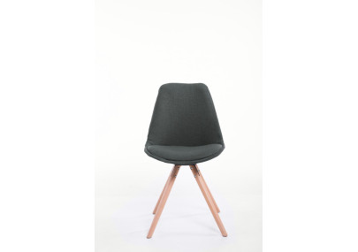 Chaise visiteur Toulouse tissu Natura ronde gris foncé