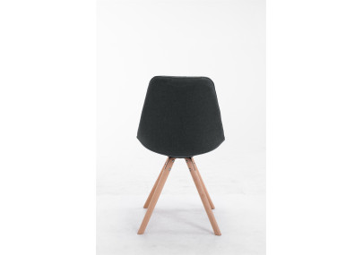 Chaise visiteur Toulouse tissu Natura ronde gris foncé