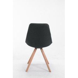 Chaise visiteur Toulouse tissu Natura ronde gris foncé