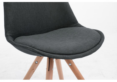 Chaise visiteur Toulouse tissu Natura ronde gris foncé